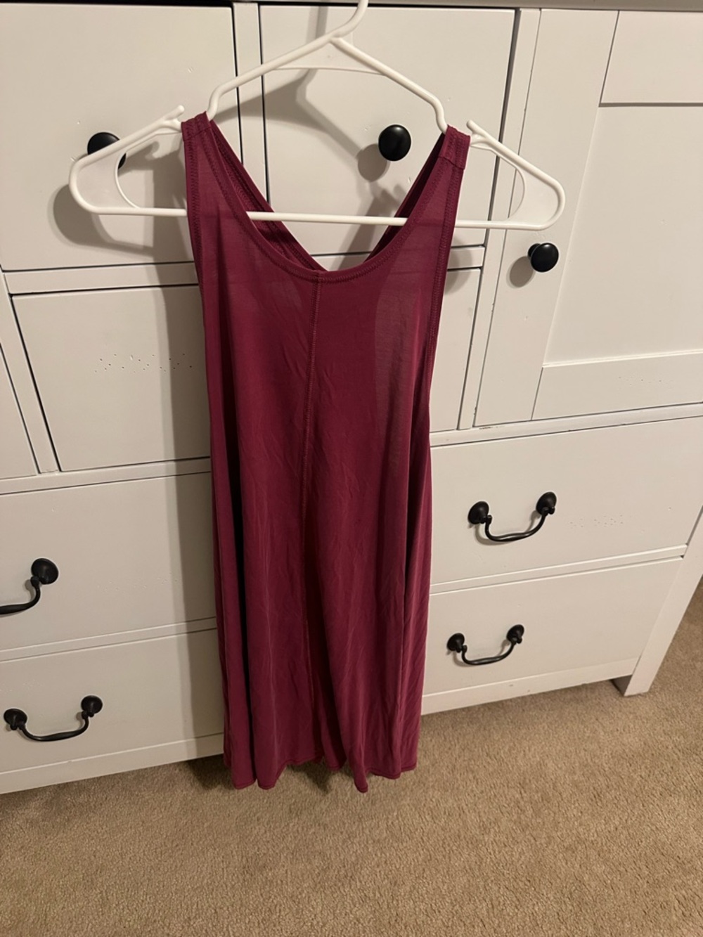 silence + noise Dark Pink Midi Scoop Neck Tank Dress